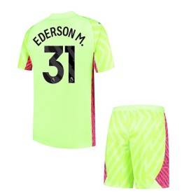 Levné Manchester City Ederson Brankářské Dětské Alternativní Fotbalové dresy 2023-24 Krátký Rukáv